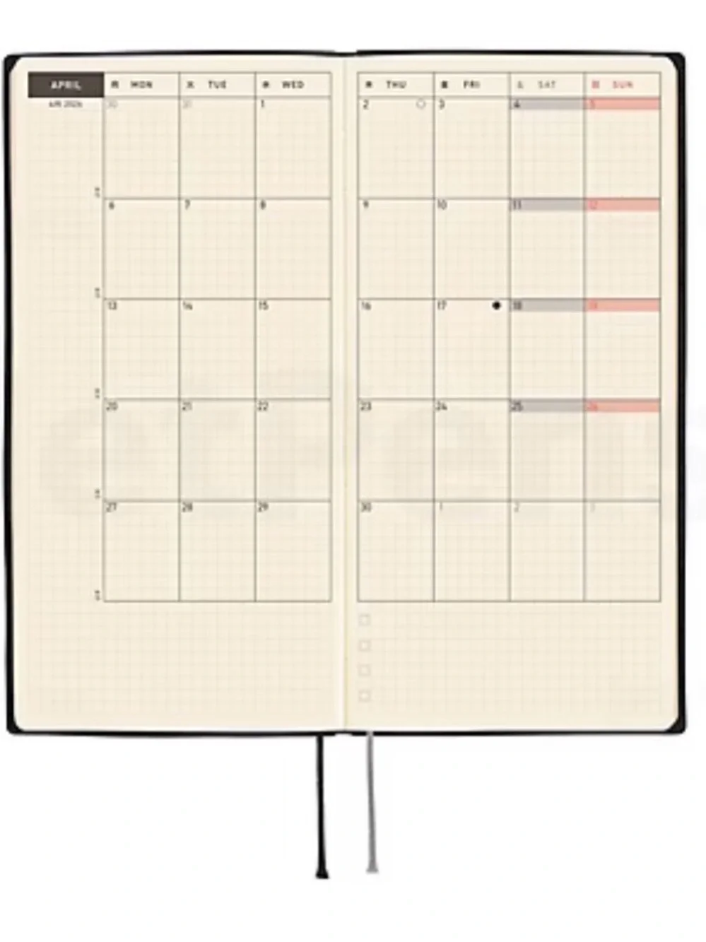 New authentic 2026 Hobonichi weeks April Spring start JPN- Navy White Accent